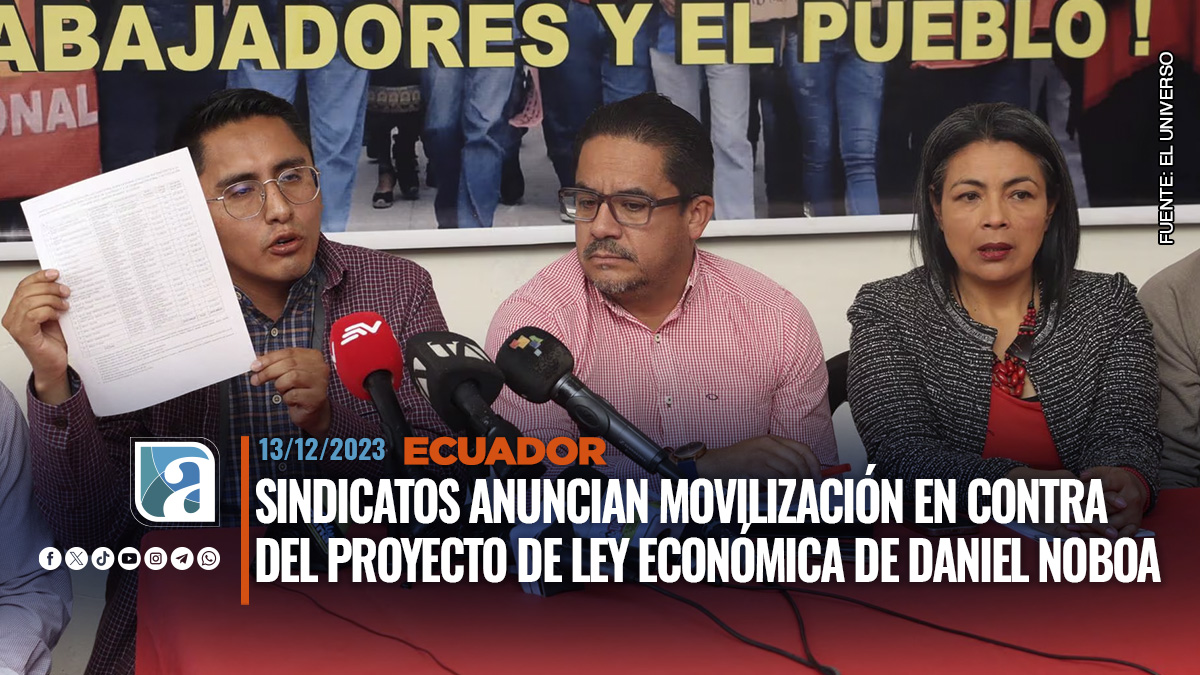 Sindicatos anuncian movilización en contra del proyecto de ley