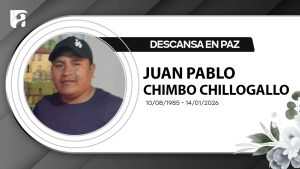 Nota de pesar | Juan Pablo Chimbo Chillogallo