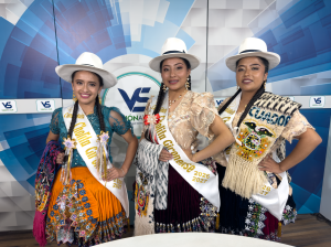 Candidatas a Cholita Gironense se presentaron en Visión al Sur