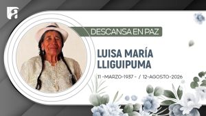 Nota de pesar | Luisa María Lliguipuma