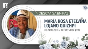 Nota de pesar | Marรญa Rosa Etelvina Lojano Quizhpi